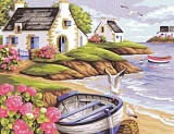 Купить недорого   Канва-страмин Royal Paris с рисунком "Rivage Breton" 37*47,5см, MEZ Венгрия, 9880132-00121  в интернет магазине Фэмили хобби