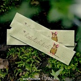 Этикетка тканая "hab dich lieb" 20*70мм, 100% полиэстер, Acufactum Ute Menze, 35285