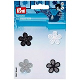 Термоаппликация самоклеющаяся/ приутюживающаяся Цветы черный цв., мал. 926535