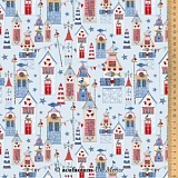 Ткань "Рыбацкая деревня", ширина 145см, 100% хлопок, Acufactum, 3523-797