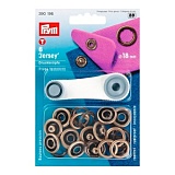 Кнопки "Джерси", форма "Кольцо", диаметр 18мм, латунь, состаренной латуни, Prym, 390196