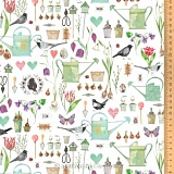 Ткань "Поэзия сада", ширина 145см, 100% хлопок, Acufactum, 3523-932