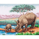 Купить недорого   Набор для вышивания Anchor "Rhinos" 23*18см, MEZ Венгрия, PCE966  в интернет магазине Фэмили хобби
