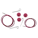 Тросик для съемных спиц, длина около 35 (60)см, заглушки 2шт, ключик, KnitPro, 10501