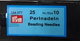Иглы для бисера, с серебристым ушком №10 (0,45*55мм), пружинная стальная проволока, Prym, 124377
