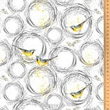 Ткань "Венки с птицами", ширина 145см, 100% хлопок, Acufactum, 3523-918