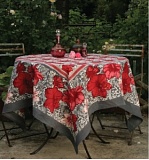 Скатерть "Exotic flower grey-red" 150*150см, Mas d'Ousvan, 28.15.150