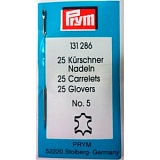 Иглы ручные для кожи с трехсторонним острием, размер 0,7*36мм, сталь, серебристый, 131286, Prym