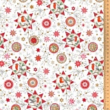 Ткань "Малиновка и звезды", ширина 145см, 100% хлопок, Acufactum Ute Menze, 3523-910