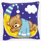 Купить недорого   Набор для вышивания лицевой стороны наволочки "Мишка-мальчик на луне", Vervaco, Бельг PN-0148196  в интернет магазине Фэмили хобби
