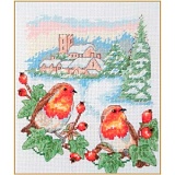 Купить недорого   Набор для вышивания Anchor "Winter Robin" 19,5*16,5см, MEZ Венгрия, PCE0501  в интернет магазине Фэмили хобби