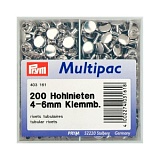 Клёпки с отверствием, для толщины материала 4-6мм, диаметр 9мм, латунь, серебристый, Prym, 403161