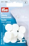Бельевые пуговицы, двусторонние пластик, 15мм, белый, 9шт в блистере 311194