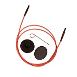 Тросик для съемных спиц Ginger, длина около 94 (120)см, заглушки 2шт, ключик, KnitPro, 31296