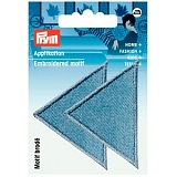 Термоаппликация "Треугольники" 60*40мм, большие, светлый джинс 925471