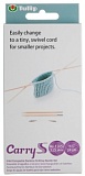 Спицы чулочные, гибкие "CarryS" 3,25мм/24см - 6шт, тросик 5см - 3шт, бамбук/пластик, Tulip, TCS-13