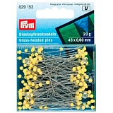 Булавки со стеклянными головками для шитья, термоустойчивые 43*0,60мм, сталь/стекло, Prym, 029153