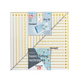 Серия "Omnigrid" - Линейка для пэчворка 20*20см, пластик, прозрачный/желтый, Prym, 611655