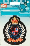 Термоаппликация "Герб CROWN" 70*90мм, 100% полиэстер, золотистый/красный/черный, Prym, 926679