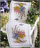 Купить недорого   Набор для вышивания Anchor: салфетка "Bluetit And Flowers" 27*75см, MEZ Венгрия, 9240000-02114  в интернет магазине Фэмили хобби