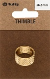 Наперсток "Кольцо", диаметр 16,5мм, сталь, золотистый, Tulip, SN-005e