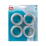 Блочки для штор «Клик», диаметр 40мм, пластик, серебристый матовый, 8шт в упаковке, Prym, 526600